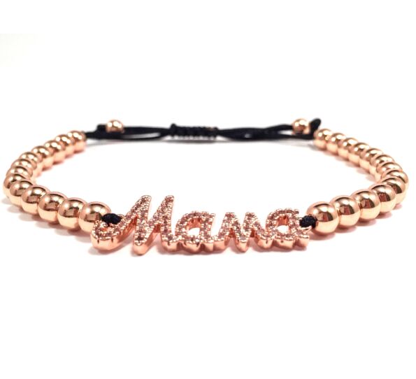 Luxury rose mama inscriptive cord bracelet