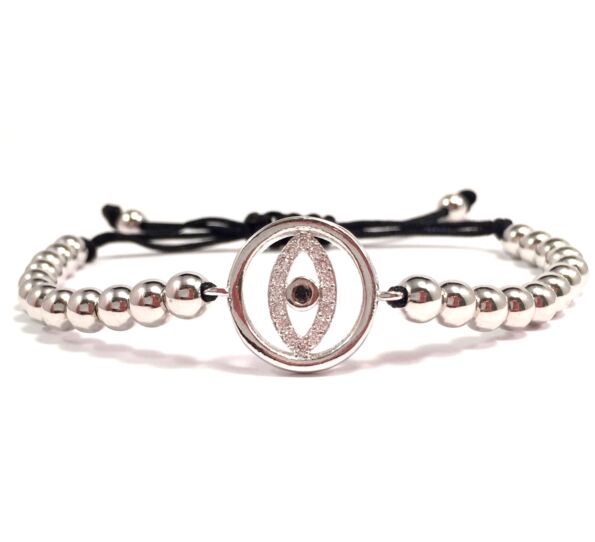 Luxury silver eye cord bracelet 2