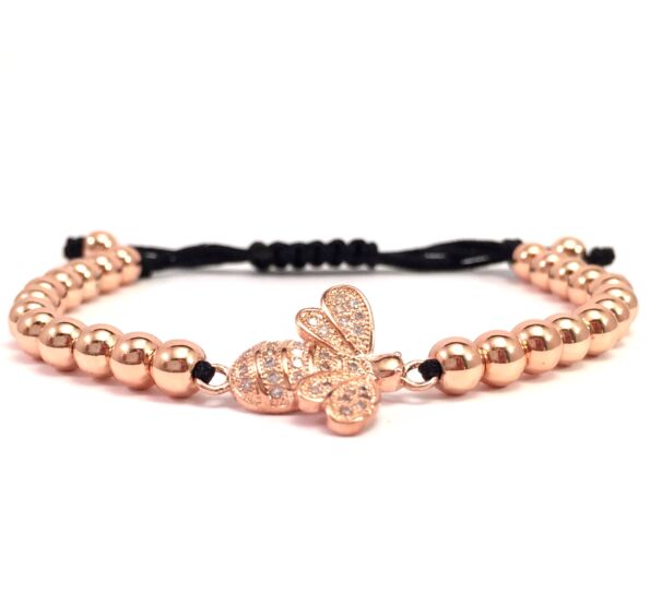 Luxury rosegold bee cord bracelet