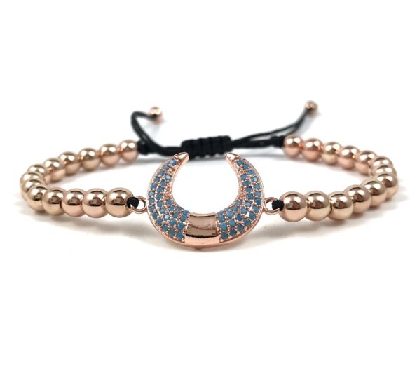 Luxury rosegold half moon cord bracelet