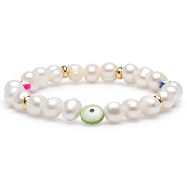 Tenyésztett gyöngy karkötő Evil Eye