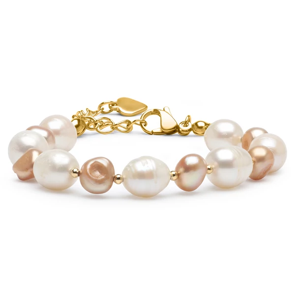 Tenyésztett gyöngy karkötő bézs-arany
