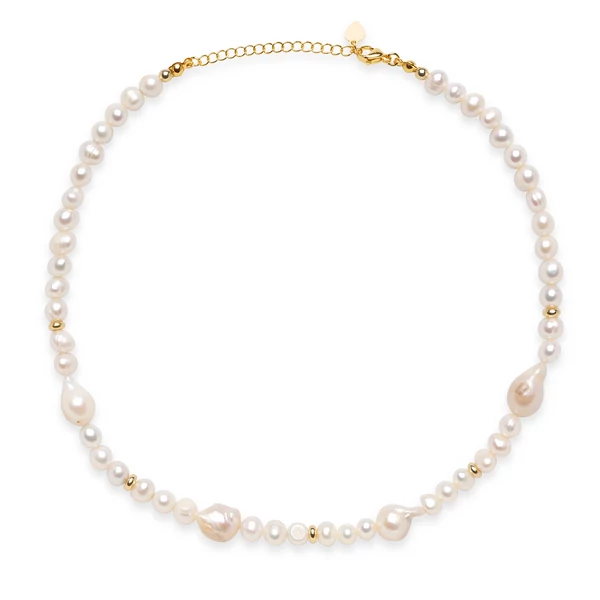 Tenyésztett gyöngy lánc 10mm