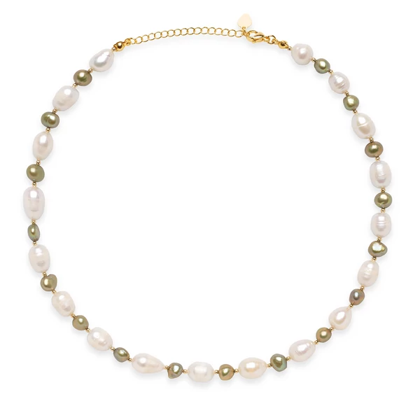 Tenyésztett gyöngy lánc  khaki