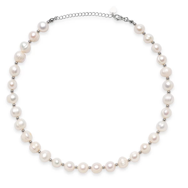 Tenyésztett gyöngy lánc ezüst