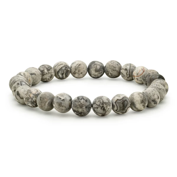 Szilver Jáspis Karkötő 8mm