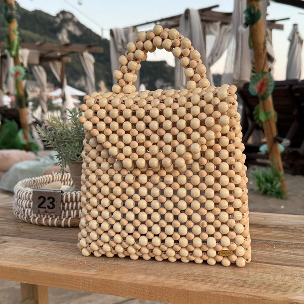 Double Wood Backpack Beige