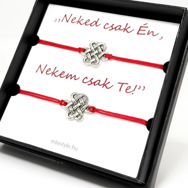 Páros szerencse csomós zineg karkötő Neked csak Én...