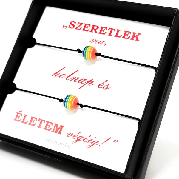 Páros zineg karkötő szivárvány Szeretlek ma, holnap...
