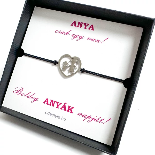 Anya csak egy van zsineg karkötő díszdobozzal fekete