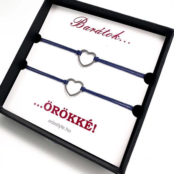 Silver heart friend bracelets blue