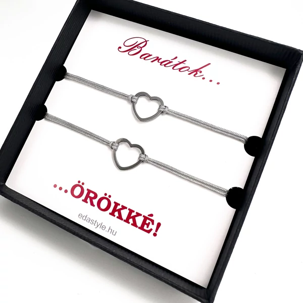 Silver heart friend bracelets gree