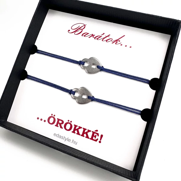 Lakat medálos barátság karkötő kék