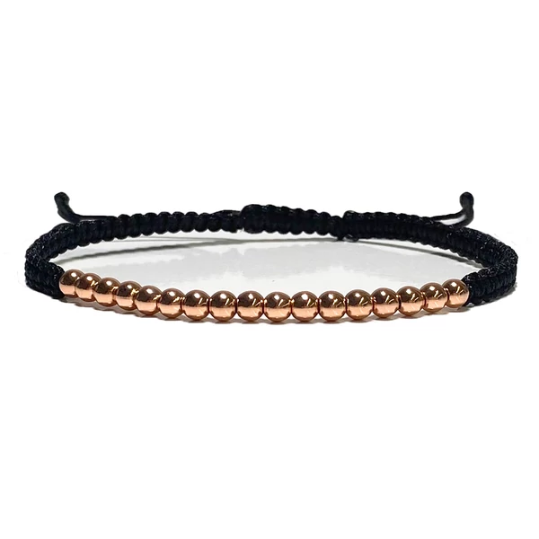 Faceted onyx and silver pearl cord bracelet