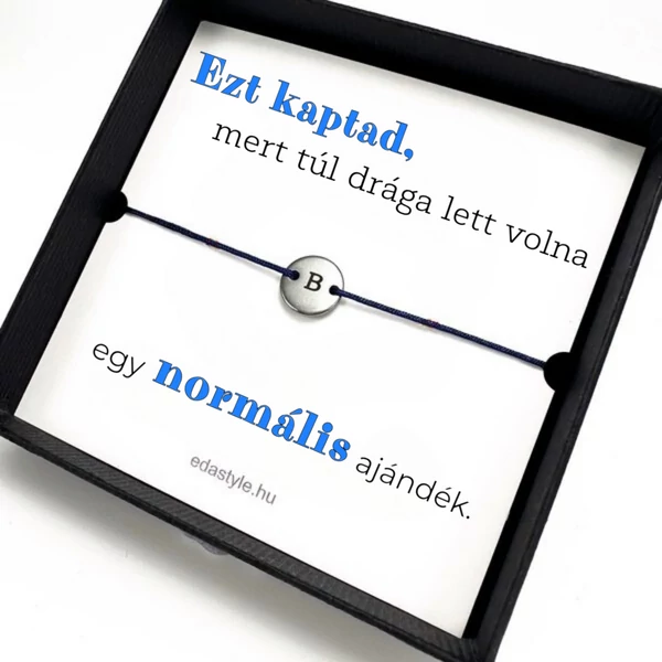 Ez kaptad karkötő EGYEDI gravírozható kör medállal Fekete