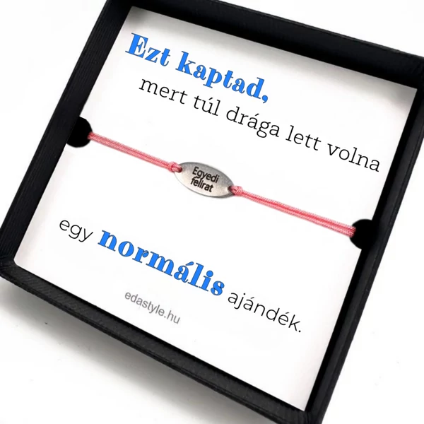 Ez kaptad karkötő EGYEDI gravírozható ovális medállal Rózsaszín