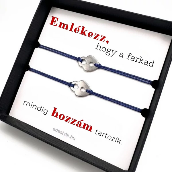 Hozzám tartozol Páros karkötő lakat medállal Kék