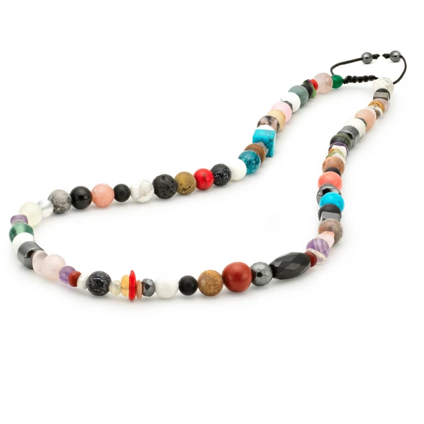 Agate and matte onyx rosegold zircon ball beaded bracelet