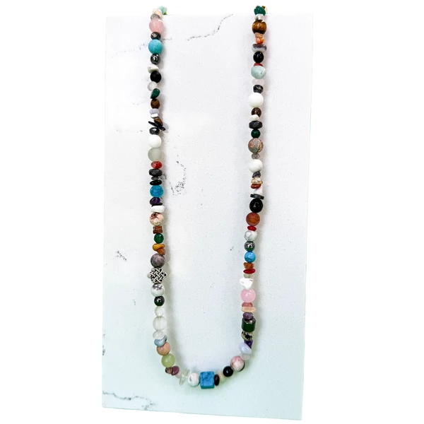 Agate and matte onyx rosegold zircon ball beaded bracelet