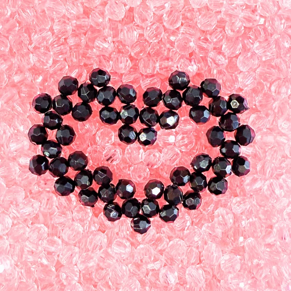 Páros Szív Box Rózsaszín - Fekete Crystal