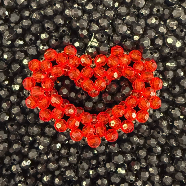 Páros Szív Box Fekete - Piros Crystal