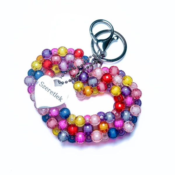 Szív kulcstartó Színes