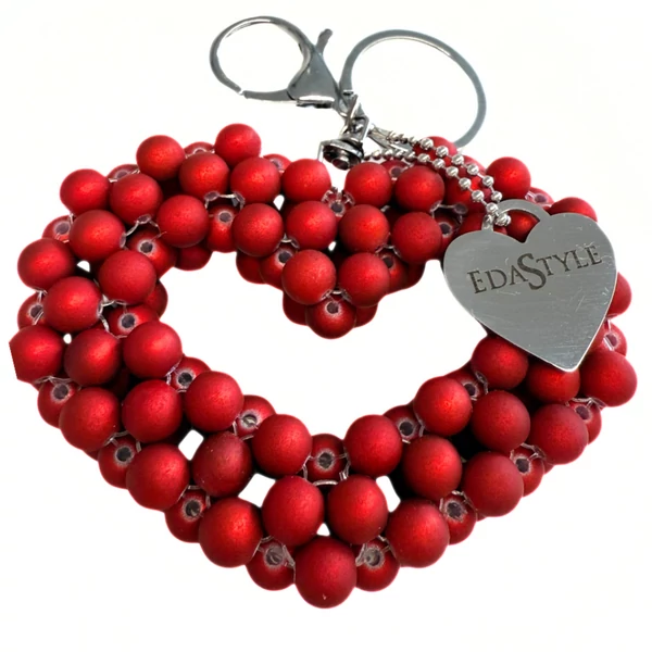 Szív kulcstartó Bordó