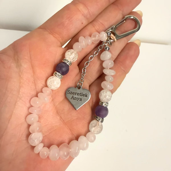 Telefon dísz rózsakvarc