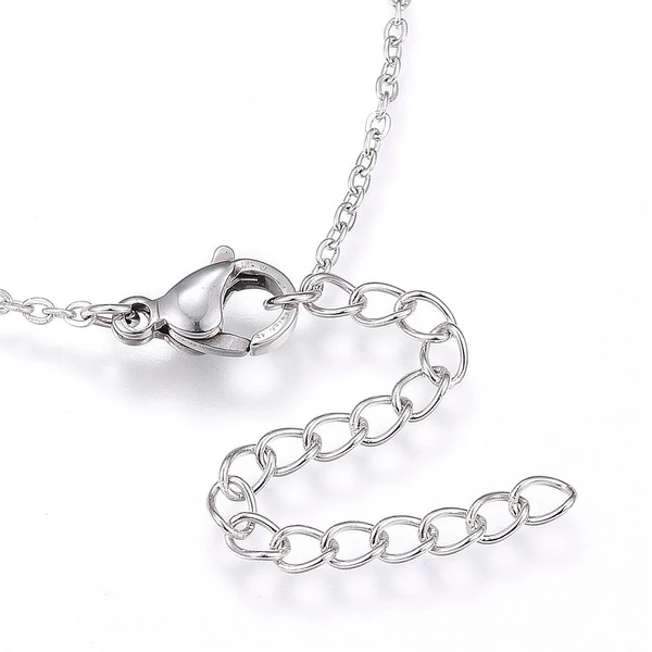 Silver steel necklace with howlite
