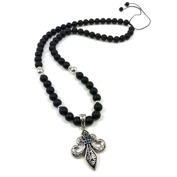 Matte onyx string chain