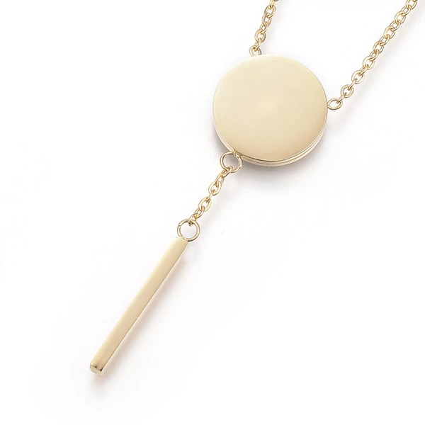Gold steel necklace with howlite