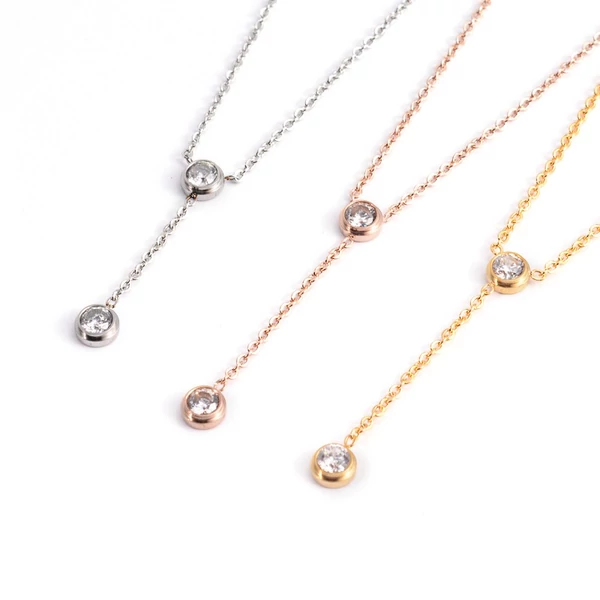 RoseGold steel necklace with howlite