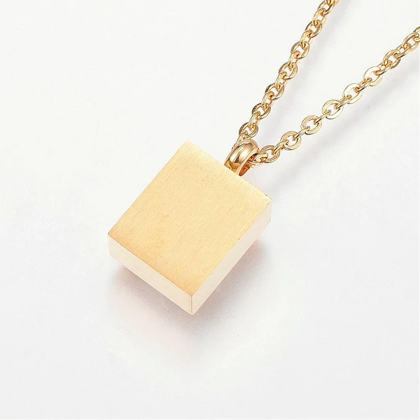 Gold steel necklace with howlite