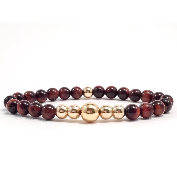 Macskaszem arany gyöngy karkötő