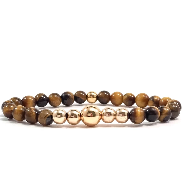 Tigrisszem arany gyöngy karkötő