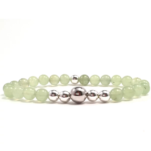 Jáde ezüst gyöngy karkötő