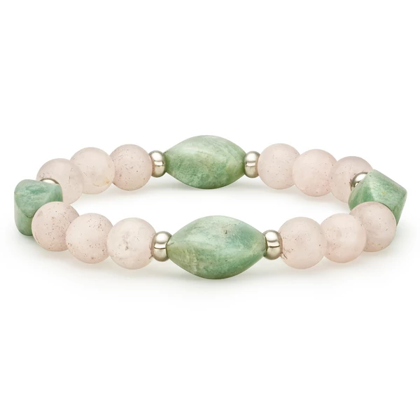 Matte onyx with rainbow pearl bracelet
