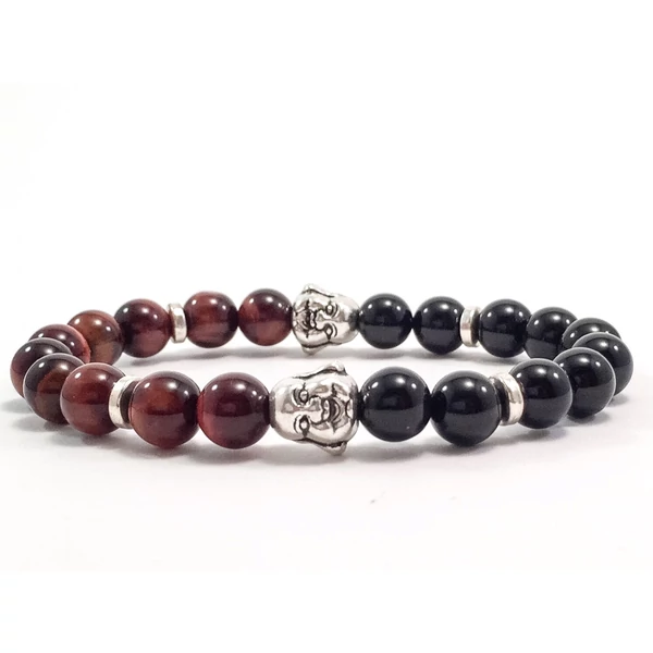 Onyx and cat's eye buddha bracelet 
