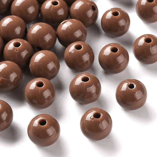 Akril gyöngy 500gr/10mm Barna