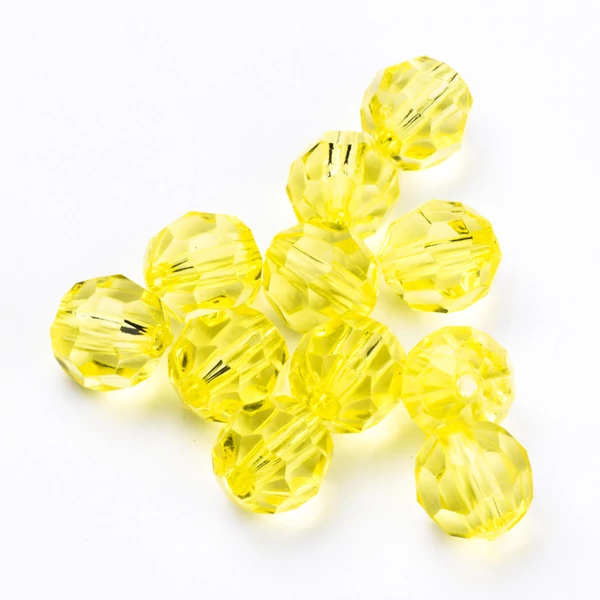 Akril gyöngy 500gr/10mm Sárga