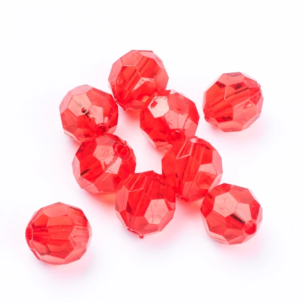 Akril gyöngy 500gr/10mm Piros