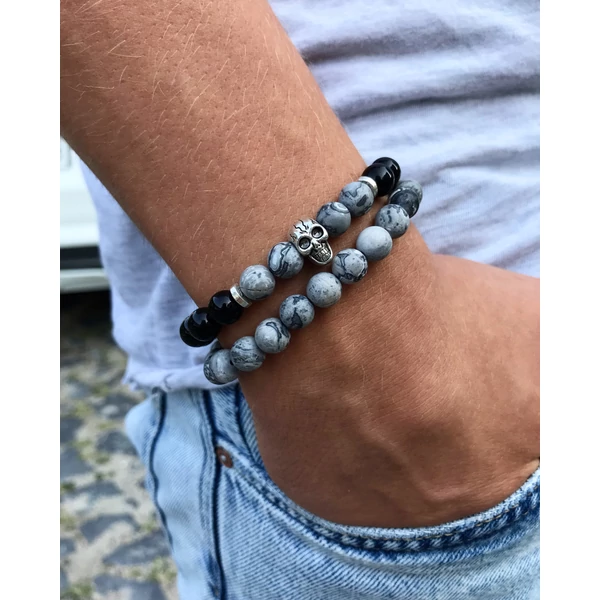 Onyx skull bracelet 