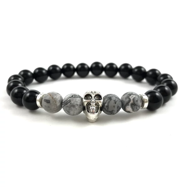 Onyx skull bracelet 