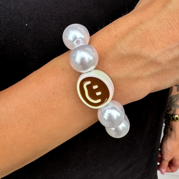 Agate and matte onyx rosegold zircon ball beaded bracelet