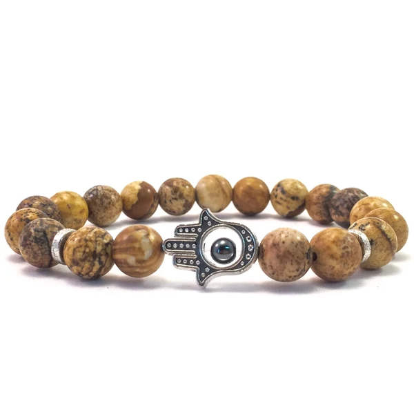 Jaspis hamsa bracelet 