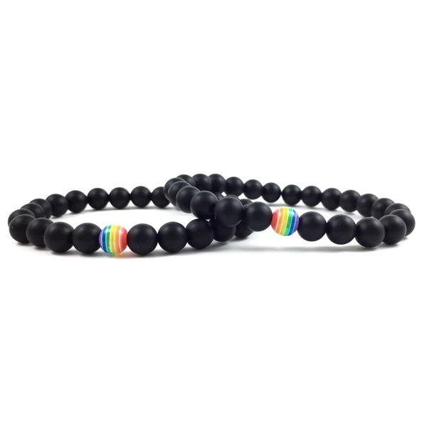 Páros matt ónix rainbow karkötők
