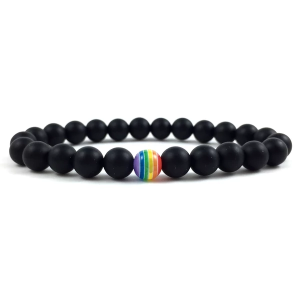 Matt ónix rainbow karkötő