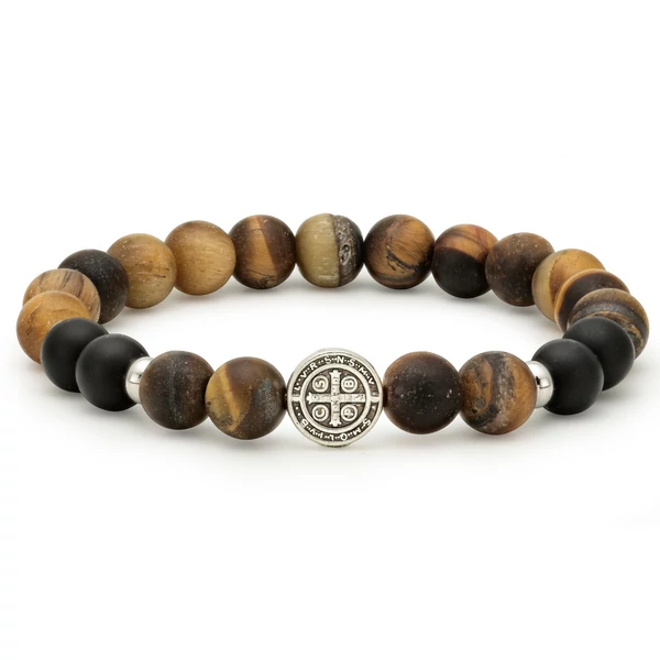 Szent Benedek Karkötő Tigrisszemmel