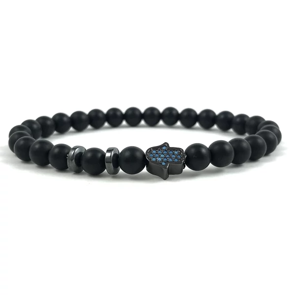 Matte onyx and hematite bracelet 