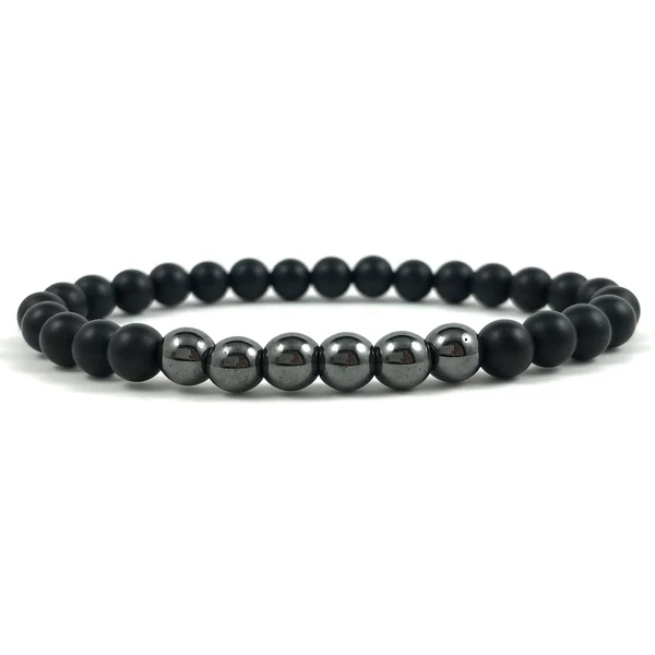 Matt ónix hematit gyöngy karkötő